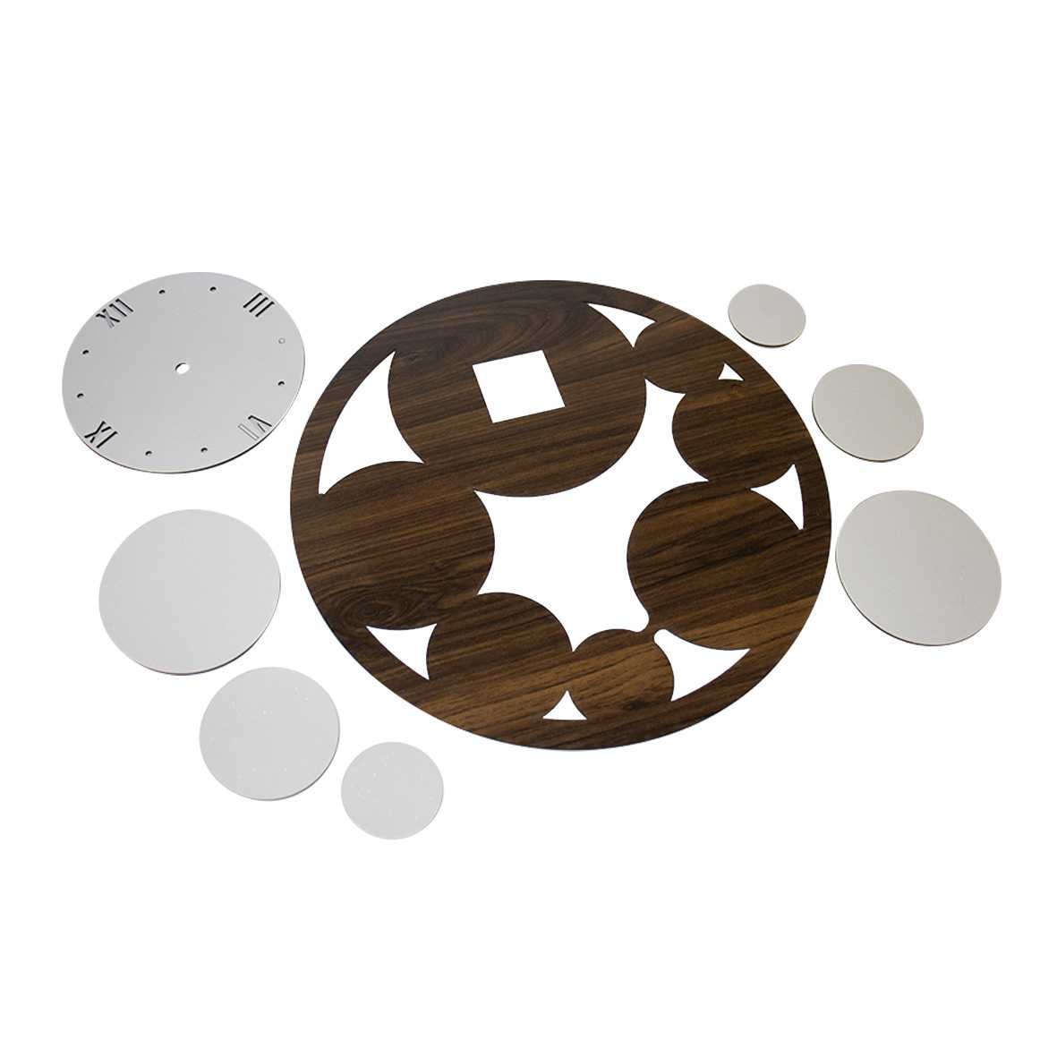 ساعت دیواری چوبی دایره سابلیمیشن مدل 7 تکه