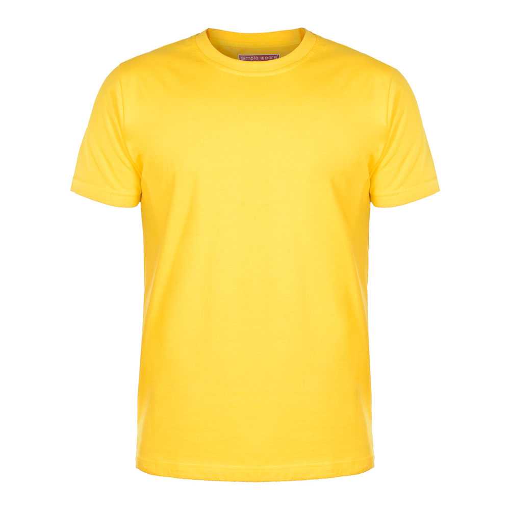 تیشرت آستین کوتاه سوپر نخ پنبه مردانه و زنانه رنگ زرد