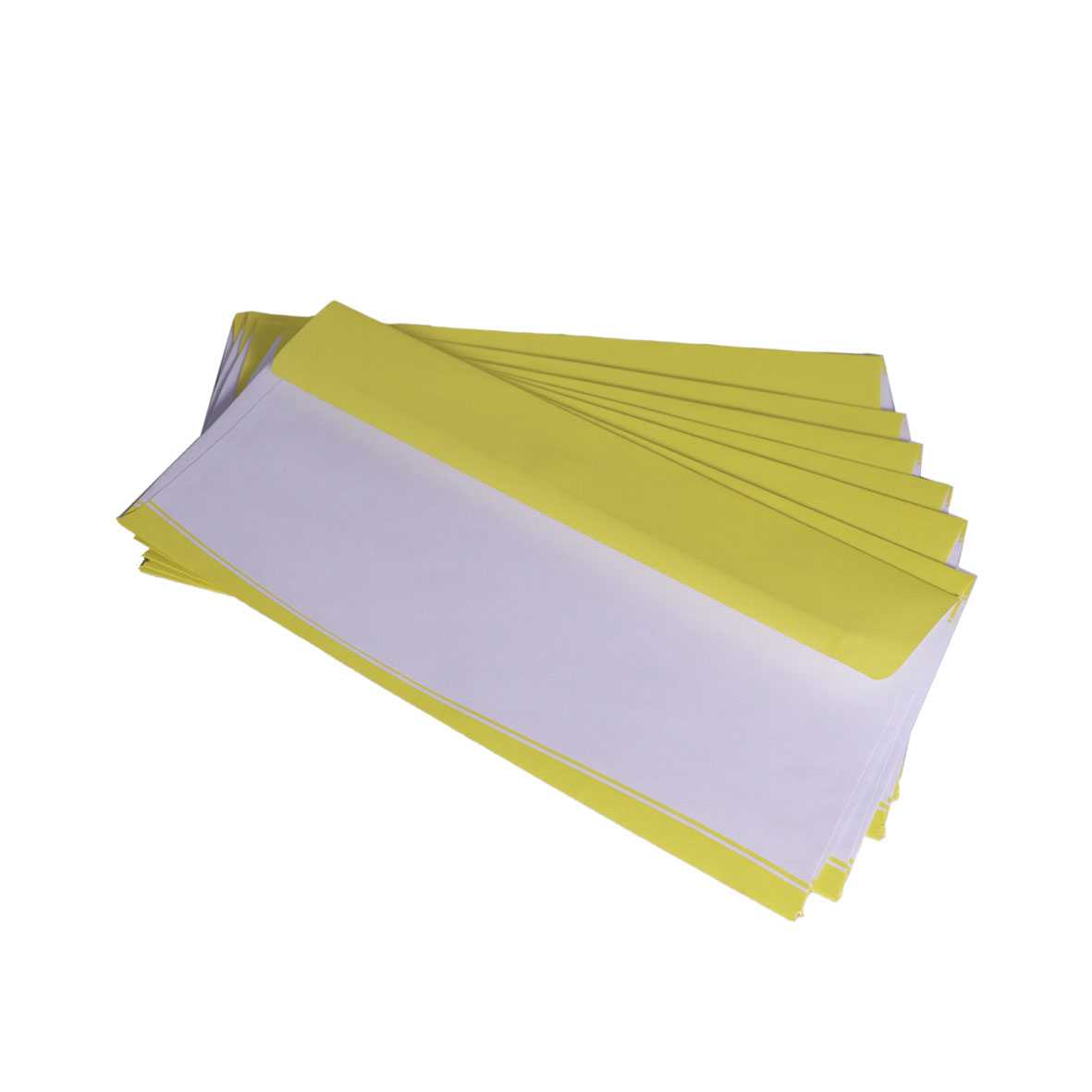 پاکت نامه رنگی لبه زرد بسته 500 عددی