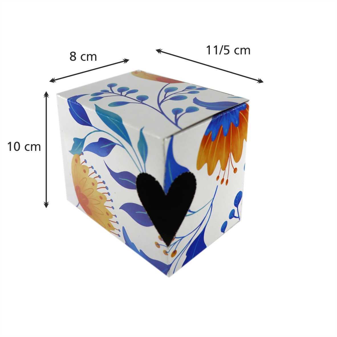 جعبه لیوان طرح گل آبرنگی پرفراژ دار همراه با جای دسته ماگ کد 112
