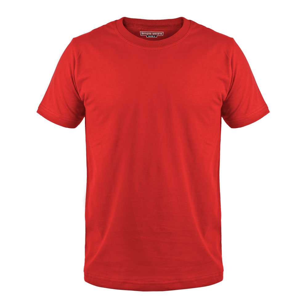 تیشرت آستین کوتاه سوپر نخ پنبه مردانه و زنانه رنگ قرمز