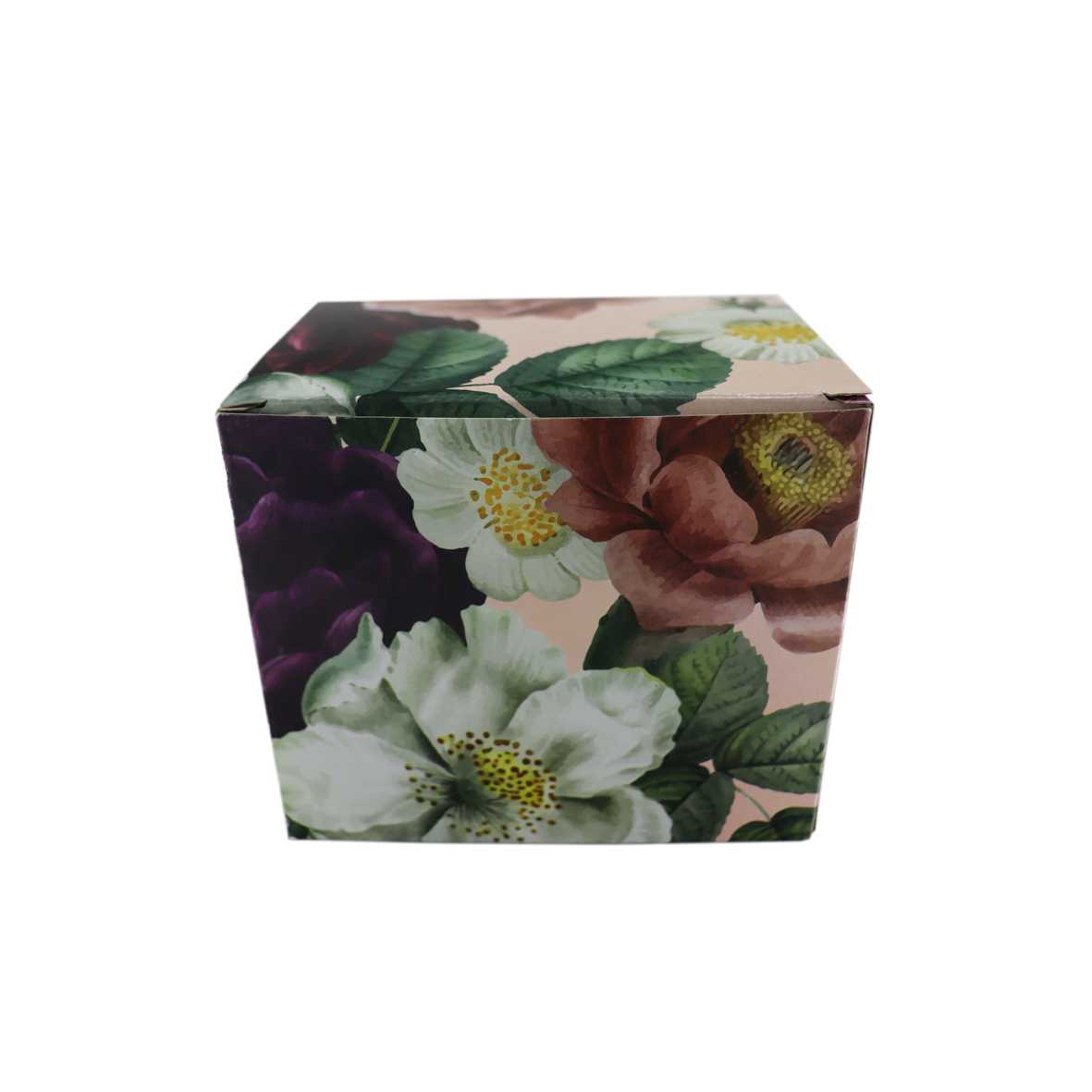 جعبه لیوان طرح گل رز همراه با جای دسته قلبی کد 106