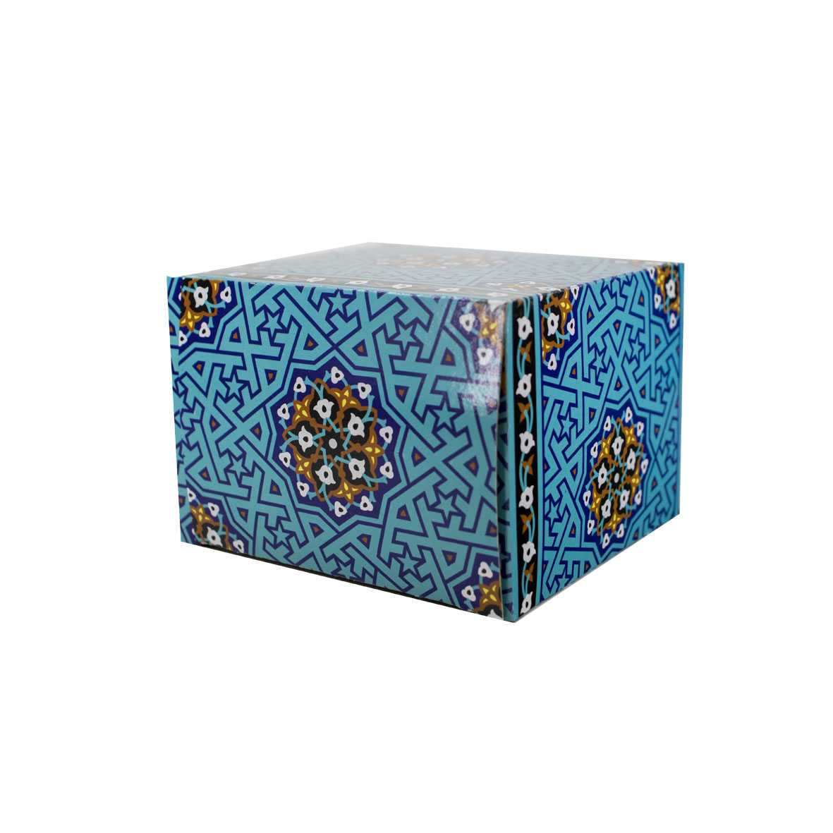 جعبه ماگ(لیوان) آبی با طرح سنتی