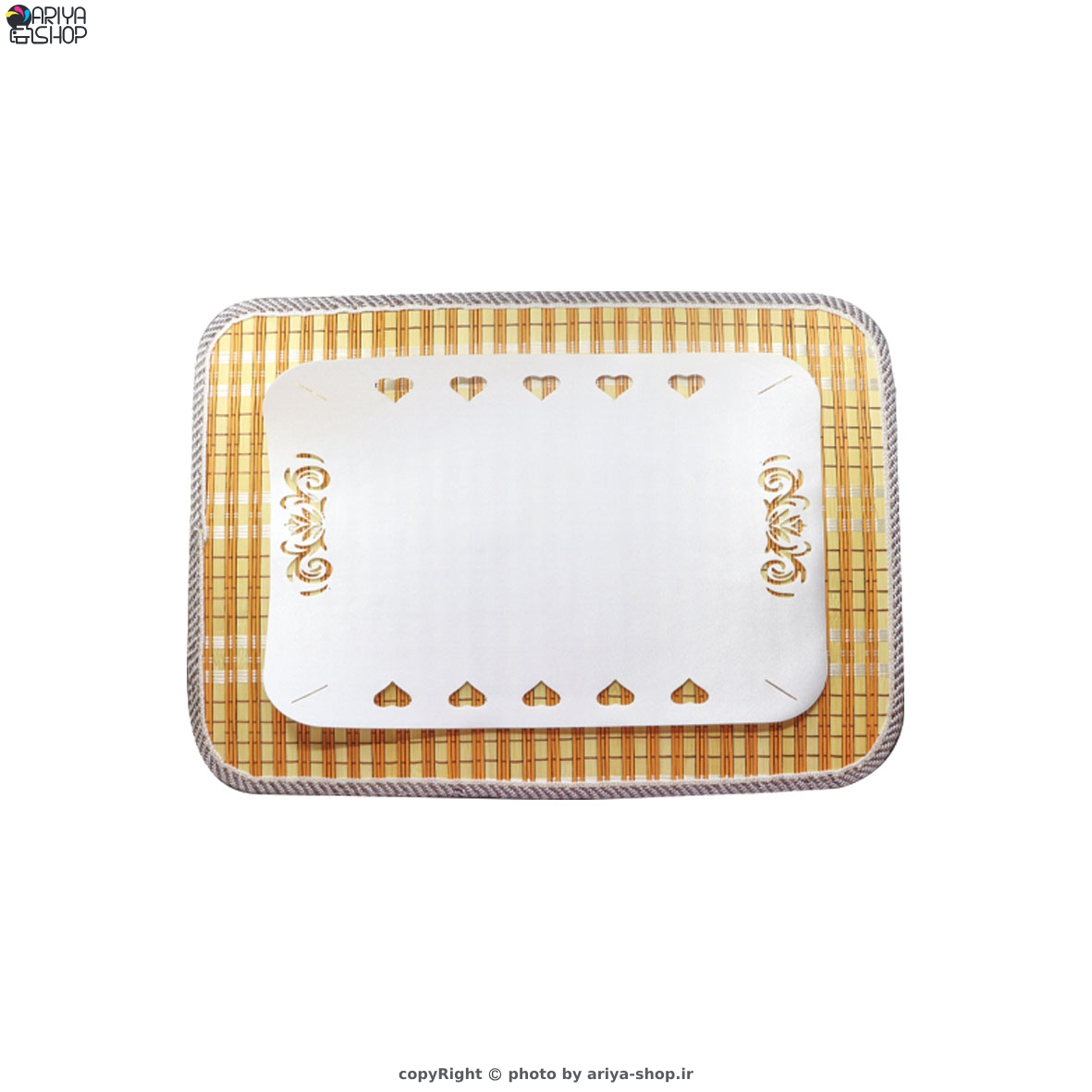 زیر بشقابی حصیری سابلیمیشن مدل رومیزی