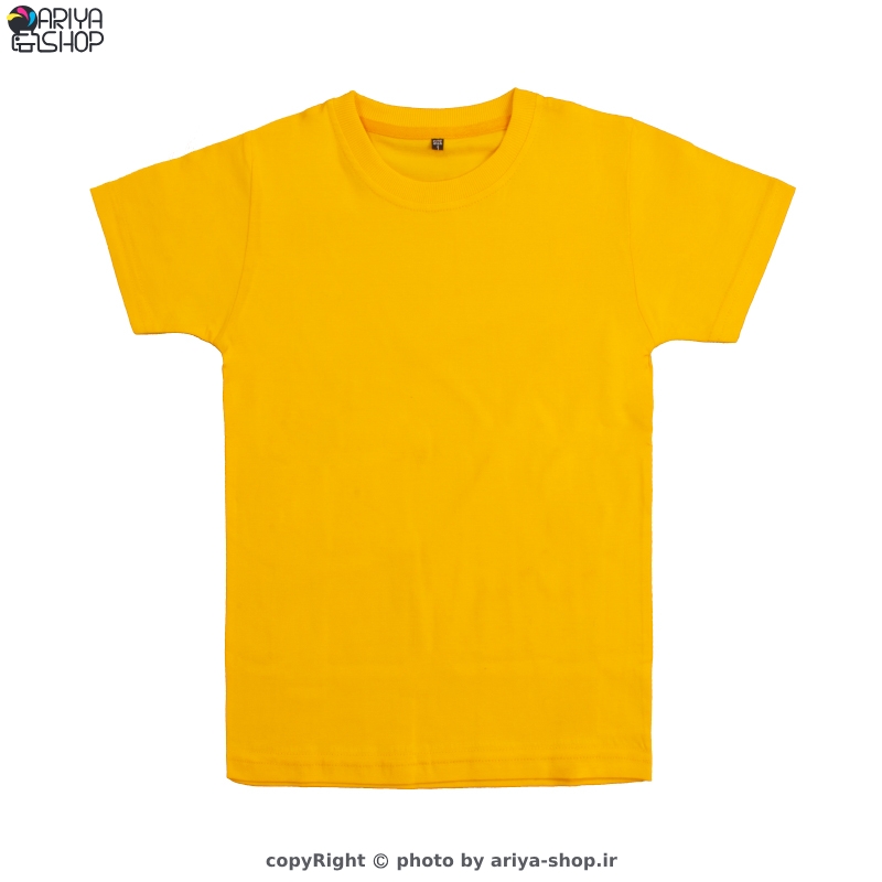 تیشرت آستین کوتاه سوپر نخ پنبه بچه گانه رنگ زرد