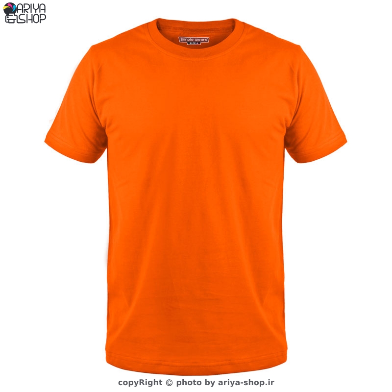 تیشرت آستین کوتاه سوپر نخ پنبه مردانه و زنانه رنگ نارنجی