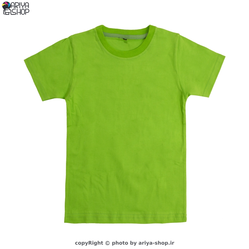 تیشرت آستین کوتاه سوپر نخ پنبه بچه گانه رنگ سبز