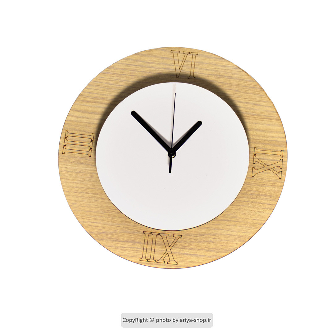 ساعت دیواری چوبی خام سابلیمیشن مدل دایره